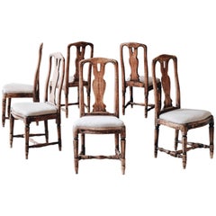 Antique Set of Six 18th Century Gustavian Chairs