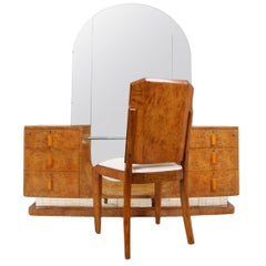 Vintage Art Deco Dressing Table and Stool by Hillie