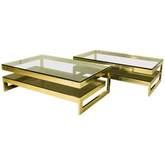 Architectural Mid-Century 23-Carat Gold- Plated G-Table by Belgo-Chrom