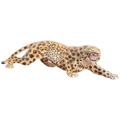 Italian Porcelain Sculpture of a Hunting Tiger 2
