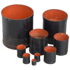 Set of Nine Vintage Metal Measuring Containers