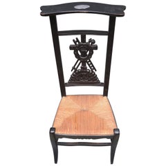 19th Century French Prie-Dieu Prayer Chair with Detailed Carving
