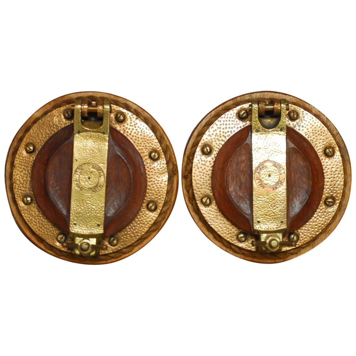 Pair of British Royal Navy Brass Ships Portholes