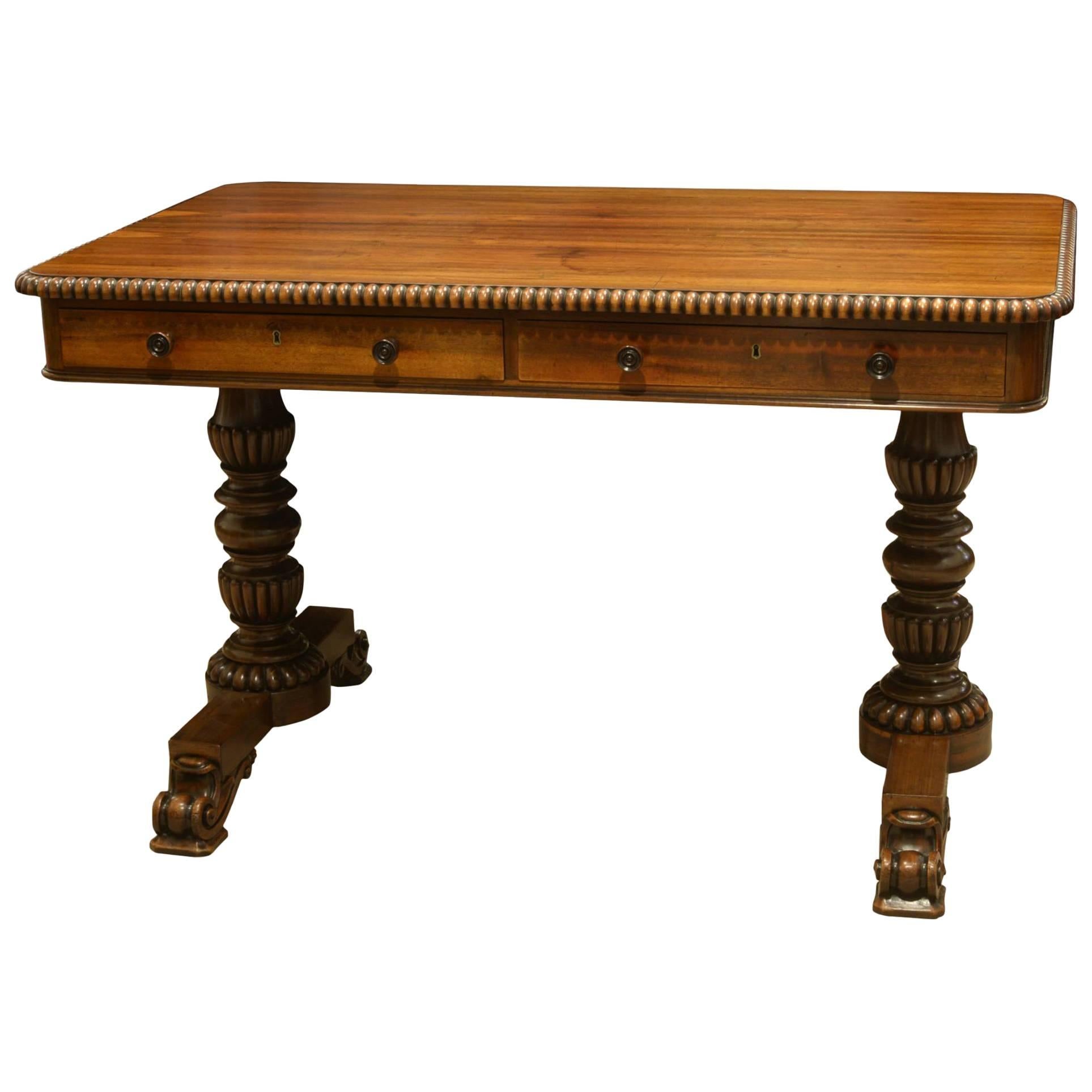 Pillar End Library Table For Sale
