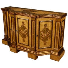 20th Century Sideboard in Lacquered and Golden Wood