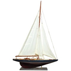 Marconi Rigged Cutter Model Ship on Stand