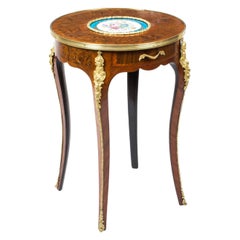 19th Century French Ormolu-Mounted Occasional Table Sevres Porcelain