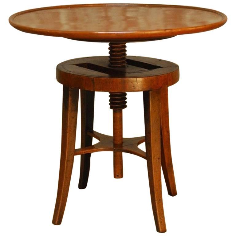 George III Mahogany Adjustable Height Screw Top Wine Table