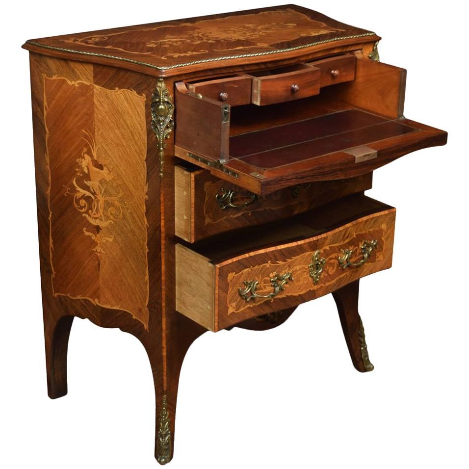 Gilt Metal-Mounted Kingwood and Rosewood Marquetry Commode