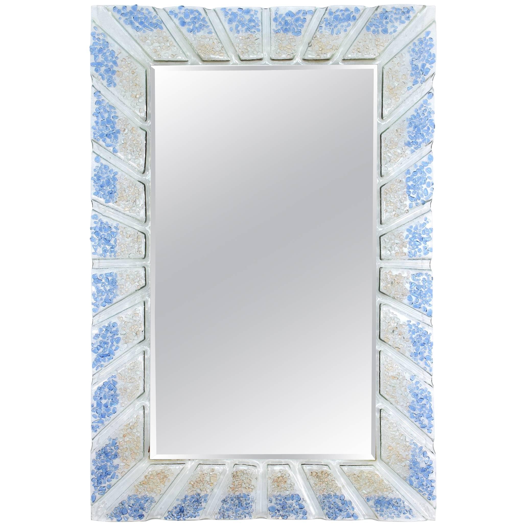  Italian Mid-Century Murano Glass Mirror, 1970's