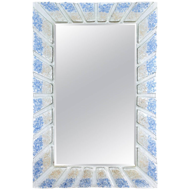 Italian MidCentury Murano Glass Mirror, 1970's at 1stdibs