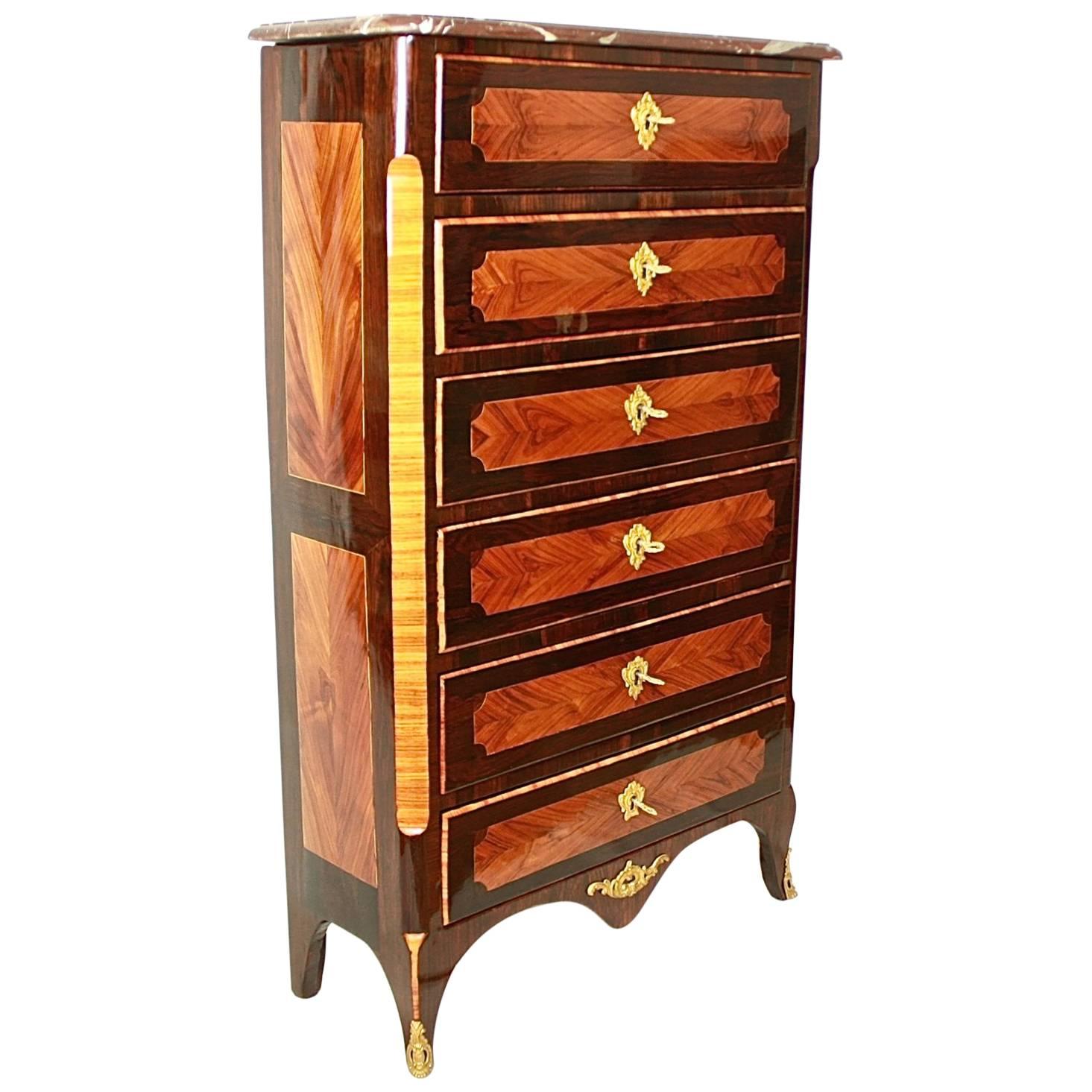 French Louis XV Tallboy or Chest of Drawers in the Manner of J.-G. Schlichtig