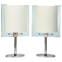 Important Pair of Fontana Arte Glass Table Lamps, circa 1990 10