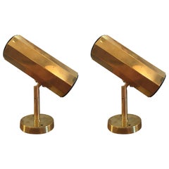 Pair of Brass Wall Lights (or Ceiling Lights) by Koch and Lowy