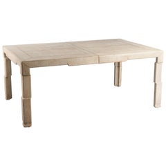 Rare Extendable Goatskin Leather Dining Table, Italy, 1930-1940 3
