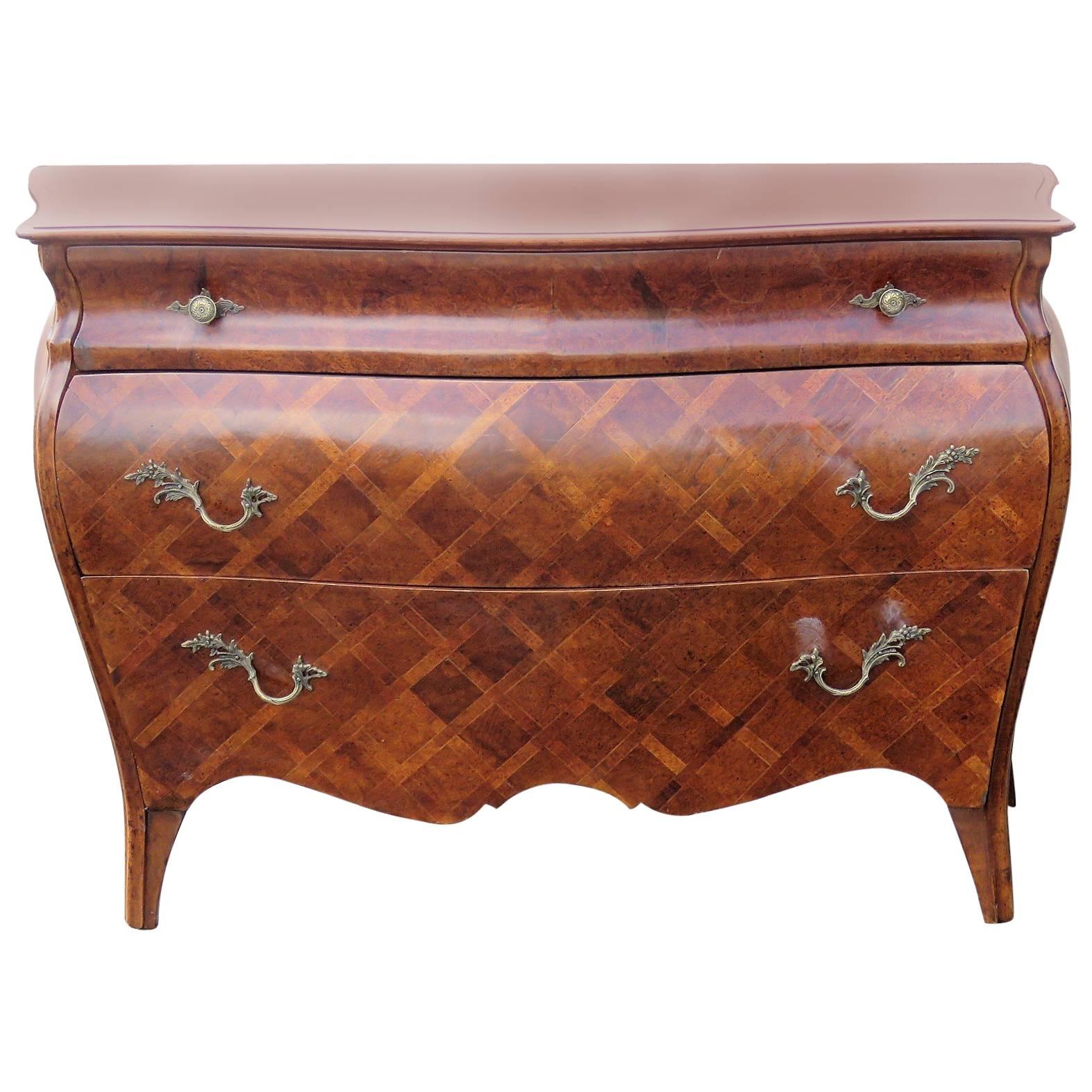Italian Provincial Louis XV Style Marquetry Commode Buffet For Sale