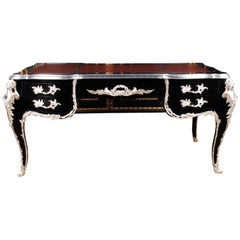 Bureau Plat Writing Desk in Louis XV Style after François Linke