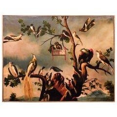 Vintage Oil on Canvas "A Choir of Birds"