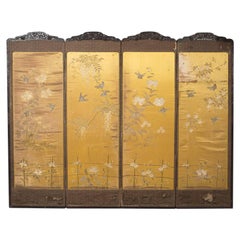 Antique Four Fold Screen, Victorian Room Divider