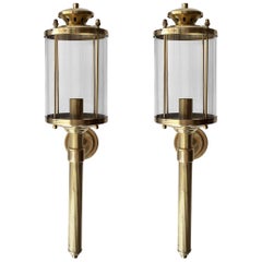 Pair of French Lantern Sconces "Maison Jansen" Style