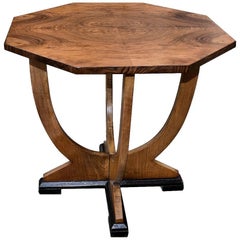 Original English 1930s Art Deco Walnut Occasional Table