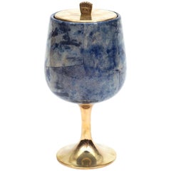 Aldo Tura Goatskin Parchment and Brass Ice Bucket, Italy, 1960s 12