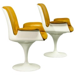 Mid-Century Tulip Swivel Chairs with Armrests in Style of Eero Saarinen / Knoll