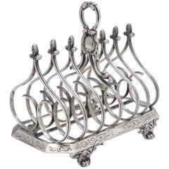 Antique 19th Century Sterling Silver Toast Rack