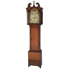 Scottish Antique George III Oak Grandfather Clock, circa 1820