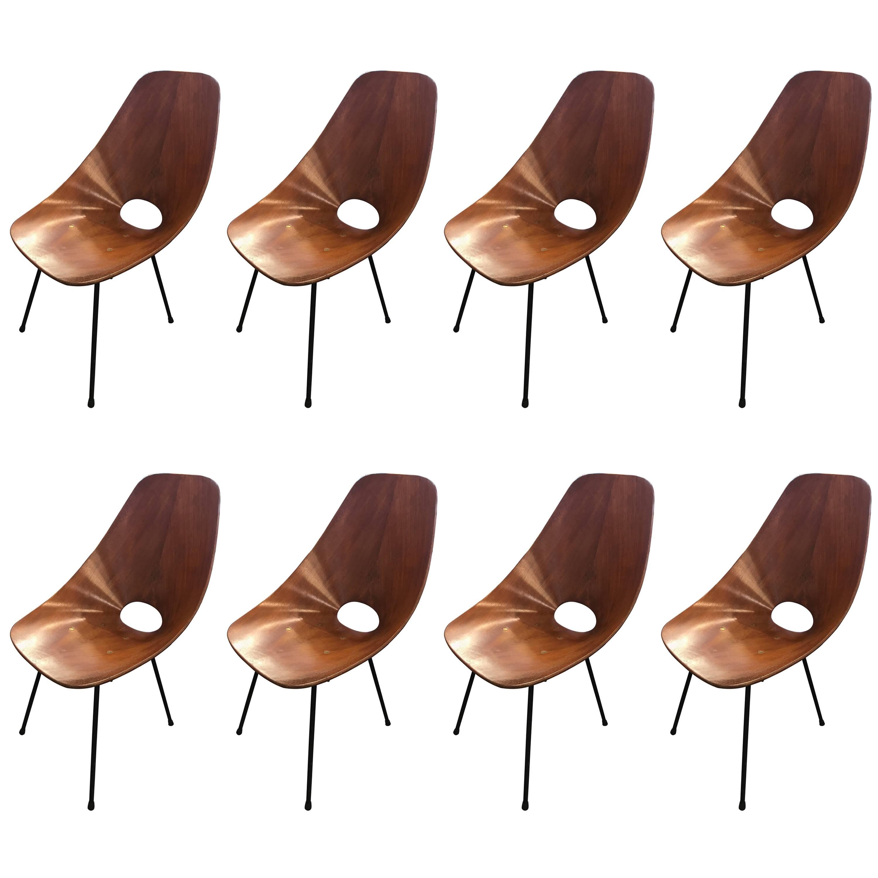 Set of Eight Vittorio Nobili Medea Chairs, circa 1960