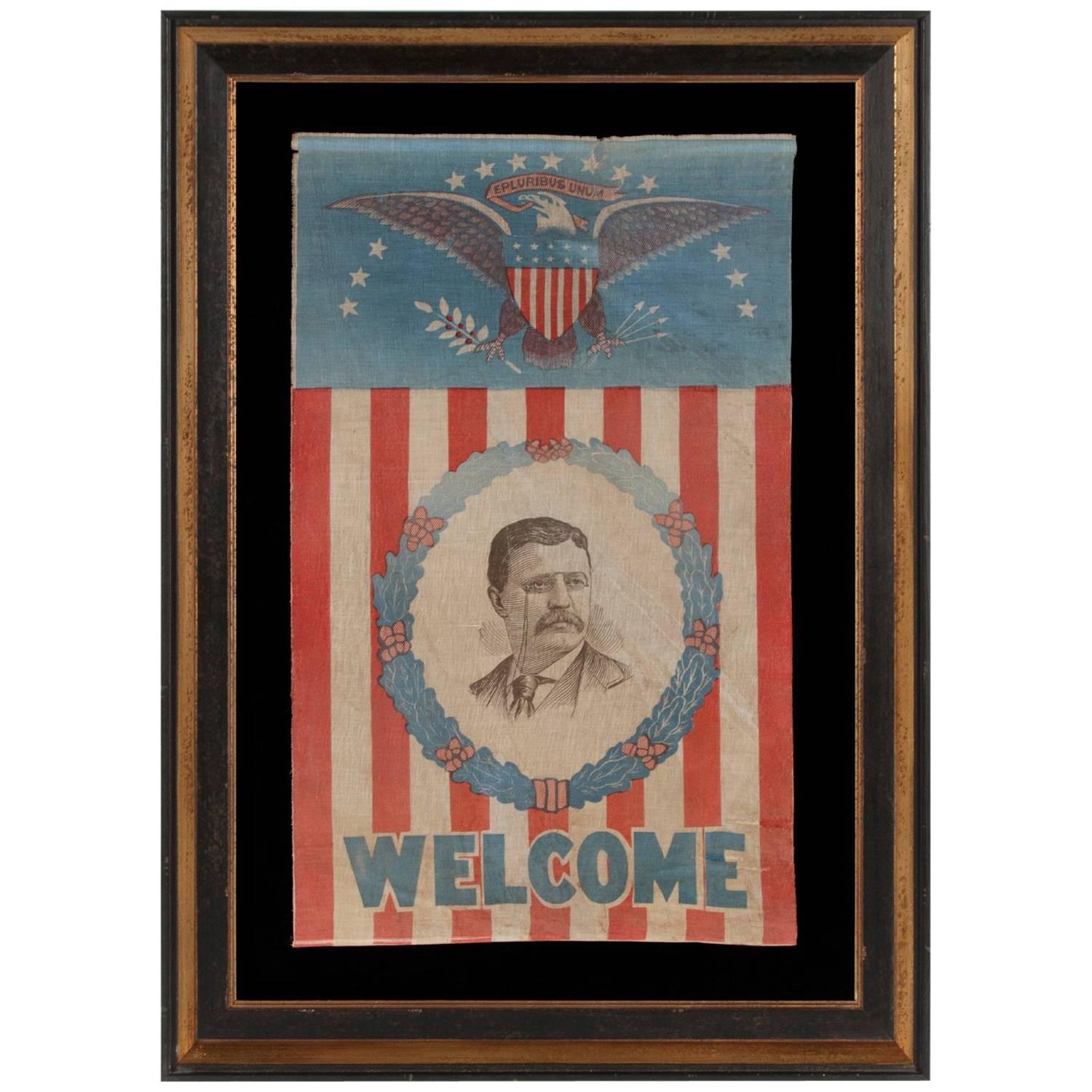 Presidential Campaign Banner with a Portrait of Theodore Roosevelt