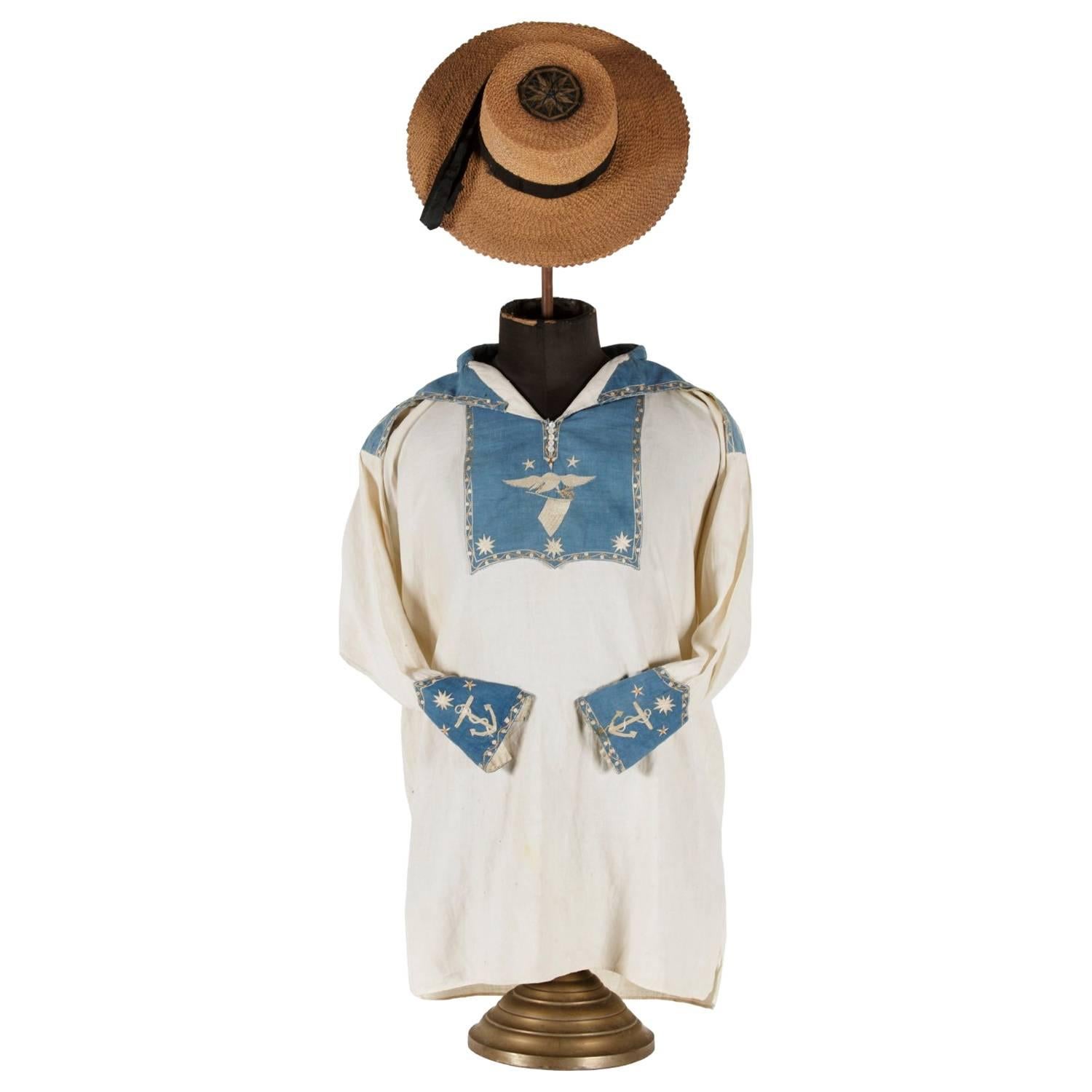 Navyman's Frock and Jack Tar Hat with Elaborate Patriotic Decoration
