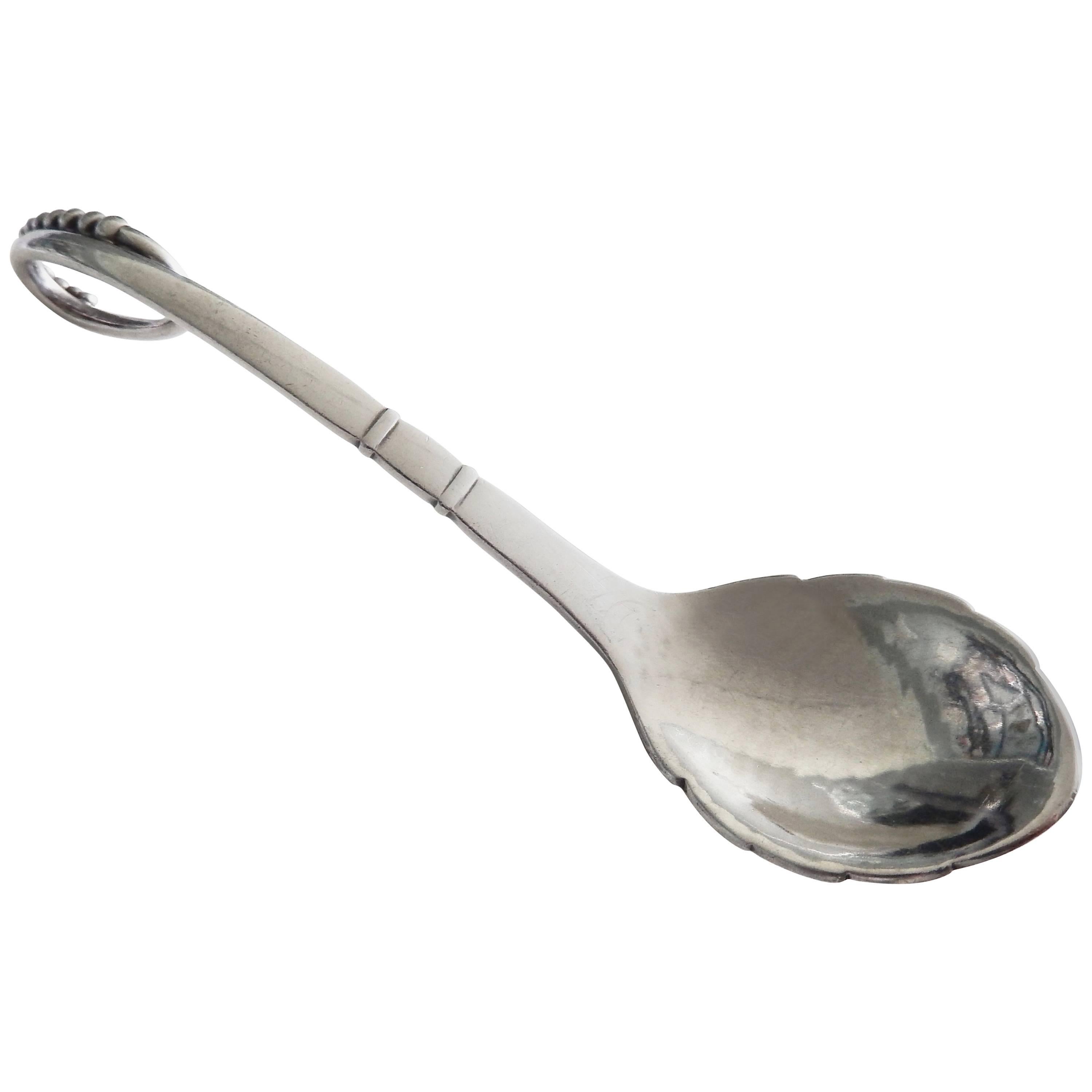 Georg Jensen Art Deco Sterling Silver Sugar Spoon For Sale