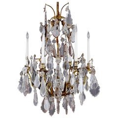 Ormolu and Cut Glass Antique Belle Époque Style French Six-Light Chandelier