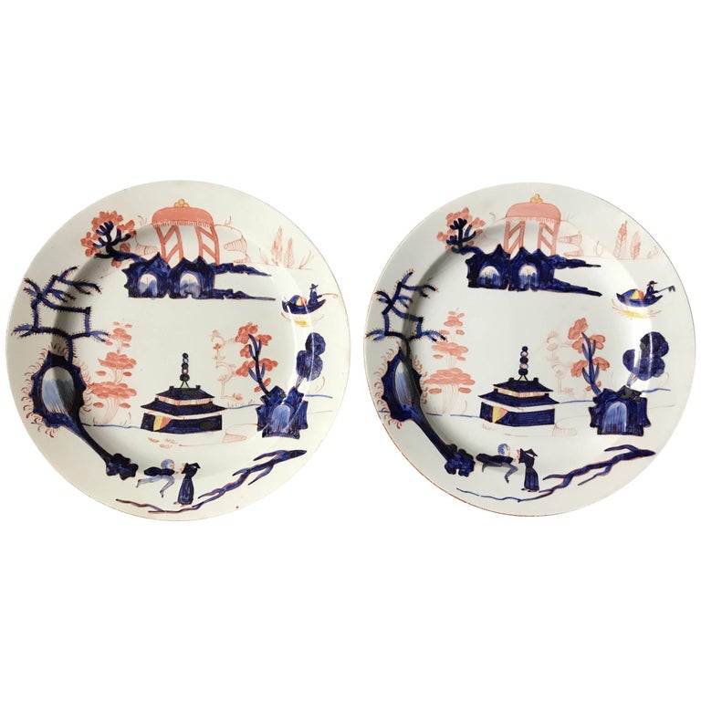 Pair Wedgwood Chinoiserie Plates For Sale