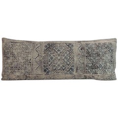 Vintage Hill Tribe Indigo Batik Long Bolster Decorative Pillow