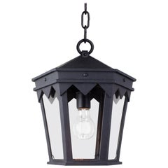 Vintage Inspired Wrought Iron Exterior Lantern Pendant, Spanish Influence
