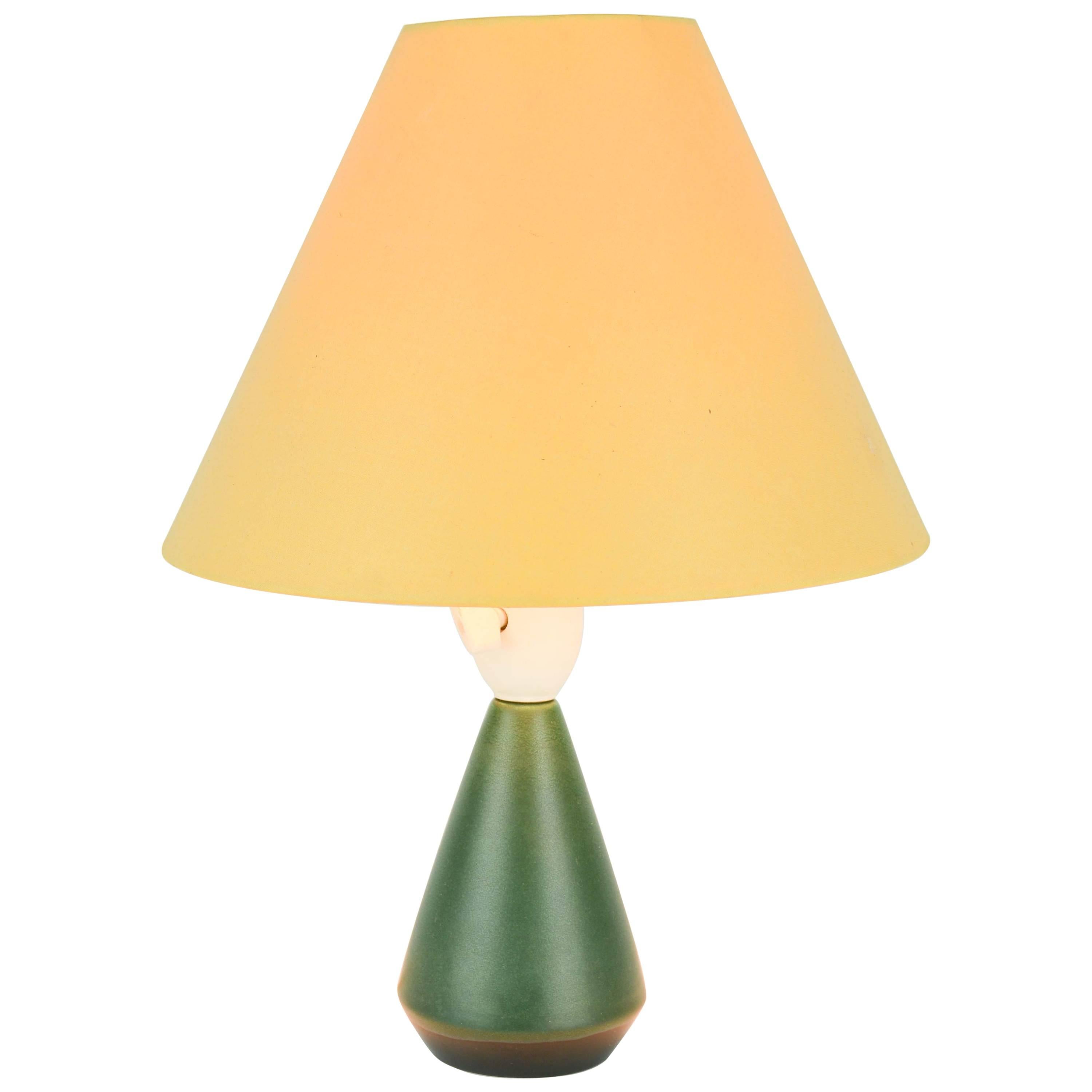 Sweet and Petite Danish Ceramic Table Lamp in Racing Green