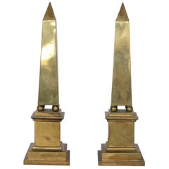 Midcentury Italian Brass Obelisks