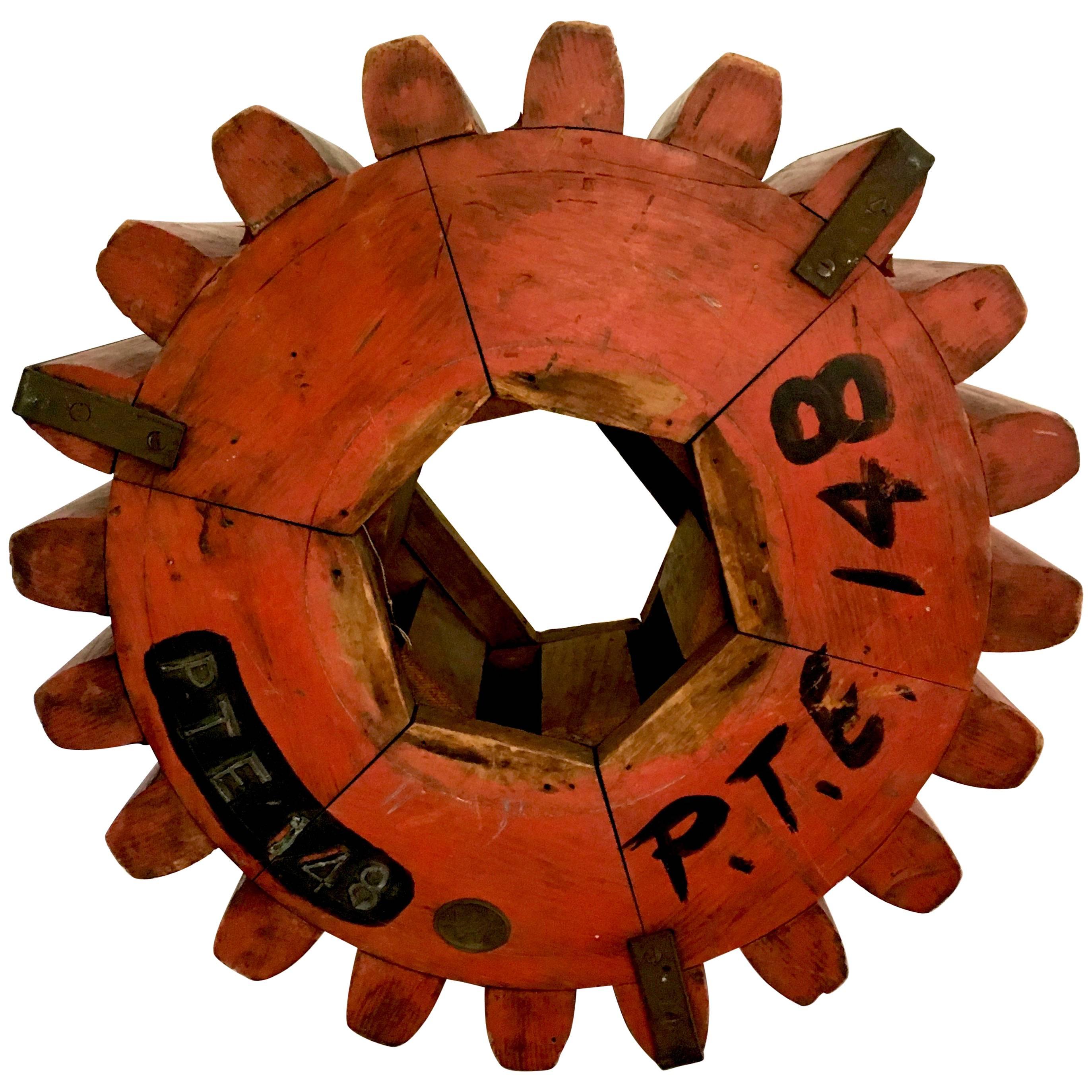Monumental Architectural Industrial Wooden Gear Cog