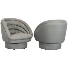 Pair of Vladimir Kagan Crescent Swivel Chairs, 1960s