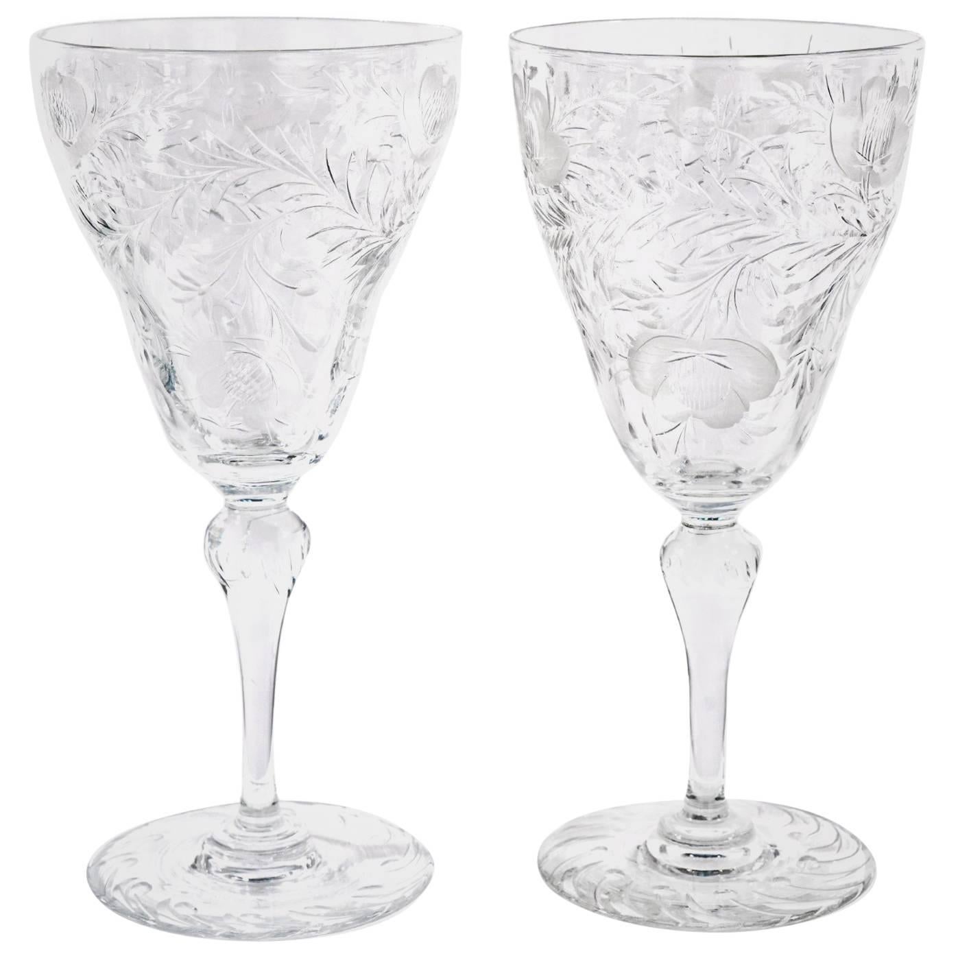 Espectacular juego de 24 copas de agua de cristal de roca Thomas Webb
