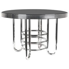 Large French Art Deco Machine Age Style Coffee Side Table,  Modernist Design