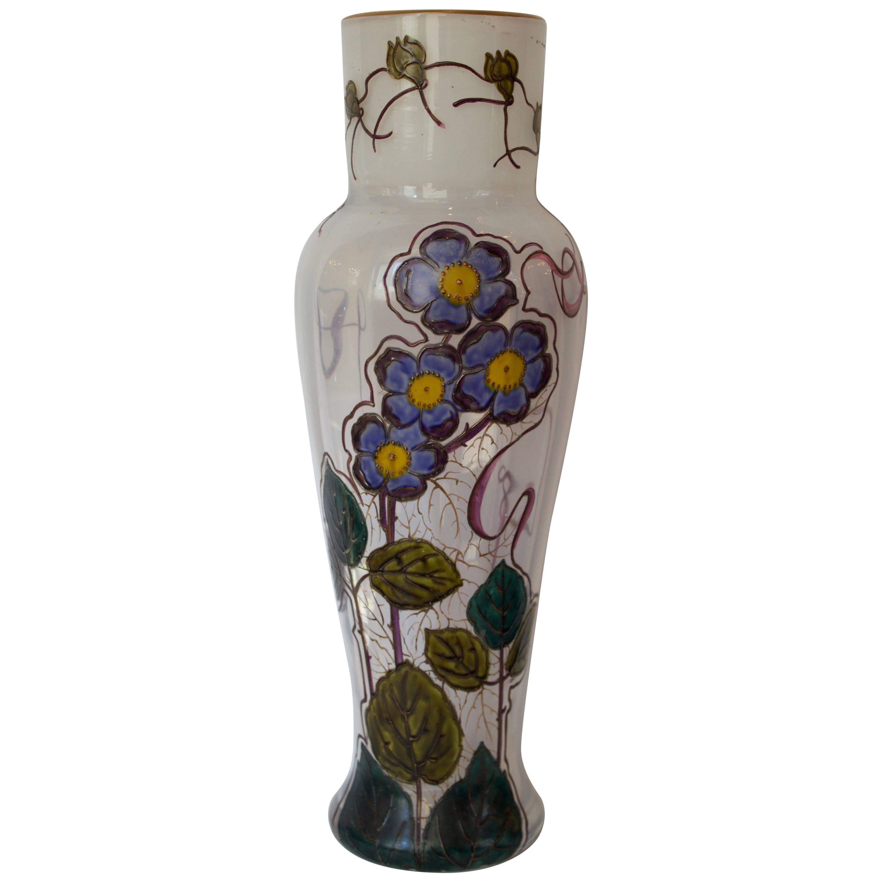 French 19th Century Glass Vase by Legras Signed " Montjoye L&Cie" For Sale