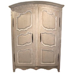 Antique French 18th Century Louis XV Armoire with Rare Curved Top