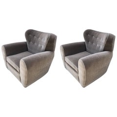 Pair of 1940's Oversize Italian Club Chairs 12