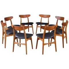 Set of Eight Hans Wegner CH30 Chairs