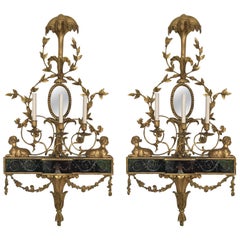 John Linnell Attributed Wall Sconces Neoclassical Style 