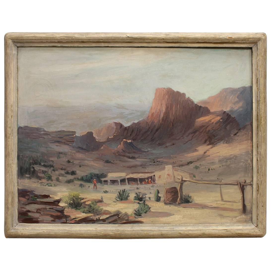 1940s Western Landscape Oil Painting by Clarence W. Staley For Sale