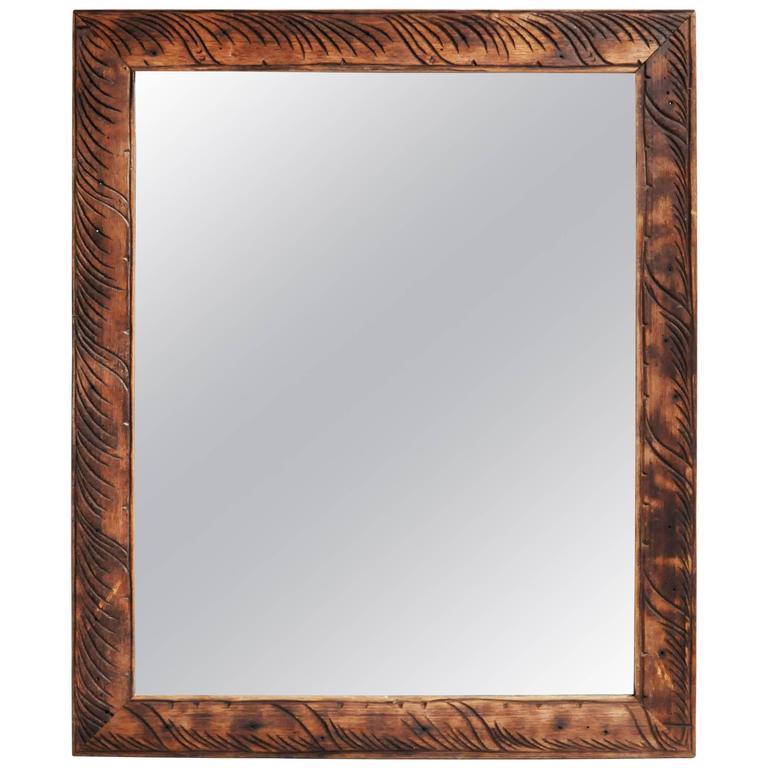 Carved Teak Wood Mirror at 1stdibs